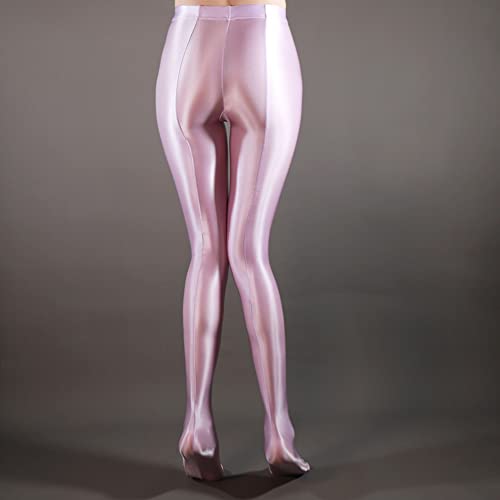 Image of cloudmall Women Sexy Semi Opaque Pantyhose Running Tights Yoga Leggings Oil Shiny Stocking