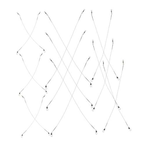 Happyyami 40pcs líderes de pesca de acero con conectores dobles miniatura 1