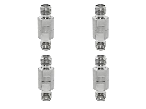 BJDZ 50 Ohm 4 Pcs SMA Female to SMA Female Radio Adapter, Stainless Steel Body, 0-18GHz, for Test Equipment, WiFi Router, Drone