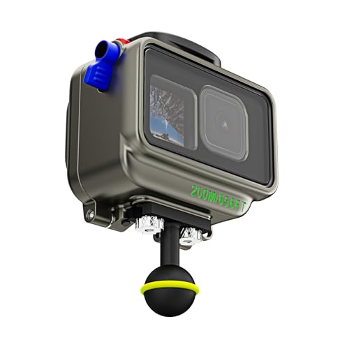 Image of 656FT /200M Underwater Housing Case for GoPro 9-13, Aluminum Alloy with Optical Glass Diving Waterproof Housing for Go Pro Hero 13 /12 /11 /10 /9, Extended Ball Joint Mount (YH-200MGOPRO)