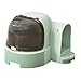 Gralara Enclosed Cat Covered Cat Toilet Spacious Cute with Drawer Leakproof Easy to Clean Litter Pan Tray Pet Supplies, Green