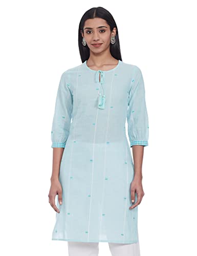 Image of Max Women Cotton Striped Straight Regular Kurta
