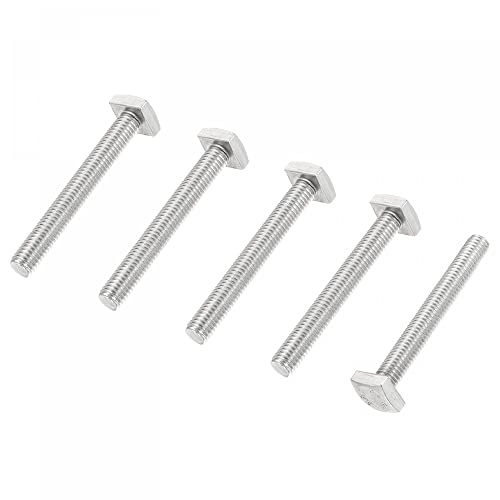 Image of uxcell Square Head Bolt, 5pcs M8x60mm Fully Thread 304 Stainless Steel Grade C Square Machine Screws