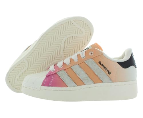 Image of adidas Superstar XLG Unisex Shoes Size 4.5, Color: Bliss Pink /Acid Orange /Cloud White
