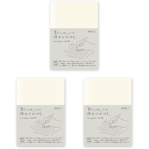 Carnet de notes ligné Midori MD A6 lot de 3 pour écriture cursive