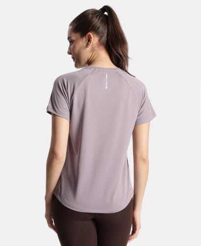 Image of Jockey Women's MW73 Polyester Fabric Relaxed Fit Half Sleeve Breathable Mesh Active Wear T-Shirt