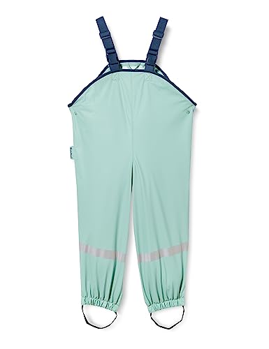 Playshoes Pantaloni fango, salopette antipioggia, fodera in pile, Pantaloni antipioggia antivento e impermeabili Unisex - Bambini e ragazzi, verde pastello, 86