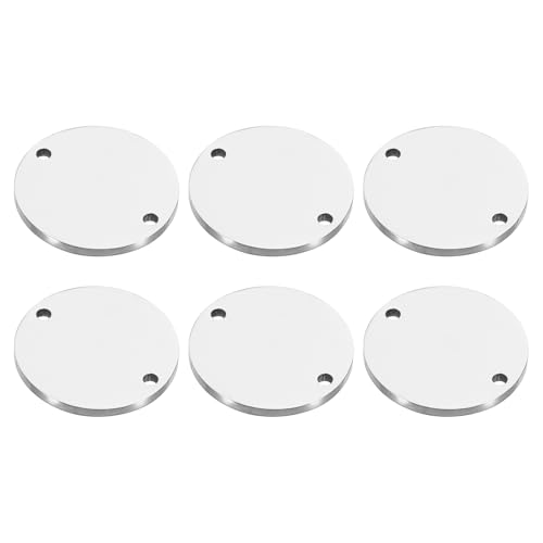 Patikil 18mm Disco De Acero 6 Piezas Etiquetas En Blanco De Estampado De Metal Círculo Placa Redonda De Metal Para Grabado Estampado Artesanal De Acero Inoxidable Plateado
