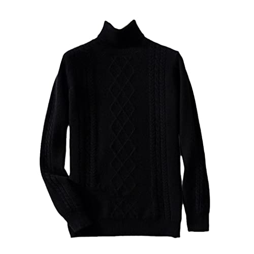 Pull 100% cachemire pur homme col roulé tricot épais taille M