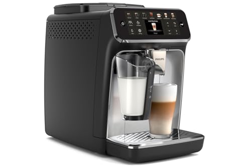 Philips EP4446/70 Vollautomat LatteGo Espressomaschine, Serie 4400, SilentBrew Technologie, Schnellstart, aromatischer Kaffee aus frisch gemahlenen Bohnen, 12 heiße und kalte Getränke, schwarz chrom