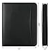 Ringsun PU Leather Portfolio for Men, Leather Padfolio Business Resume Portfolio for A4/Pad, Leather Portfolio Folder Organizer, Black