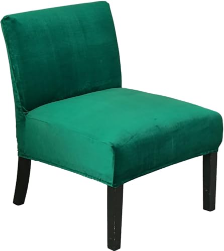 Funda de terciopelo para silla elegante y gruesa en color verde oscuro 2