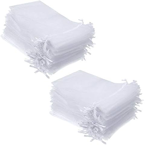 Delsen - 100 bolsas grandes de organza, con cordón de satén, 13 x 18 cm Cover