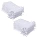 DELSEN 100 große Organza-Beutel, Satin-Kordelzug, 10 x 15 cm, als Süßigkeiten-Beutel für Schmuck, Hochzeit, Party, Weihnachten, Geschenktüten (weiß)
