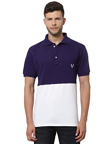 Image of UZARUS Mens Solid Cotton Regular Fit Polo T-Shirt