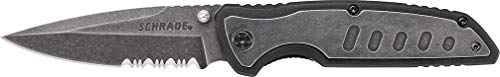 Schrade SCH505S Liner Lock Folding Knife with Partially Serrated Drop Point Blade