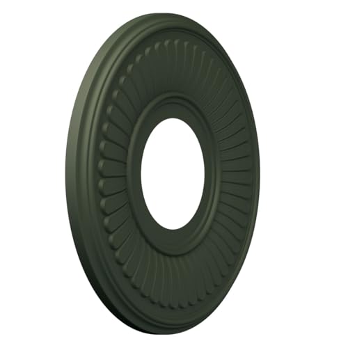 Image of Ekena Millwork 10 inchOD x 3 1 /2 inchID x 3 /4 inchP Berkshire Thermoformed PVC Ceiling Medallion (Fits Canopies up to 4 1 /2 inch), UltraCover Satin Hunt Club Green