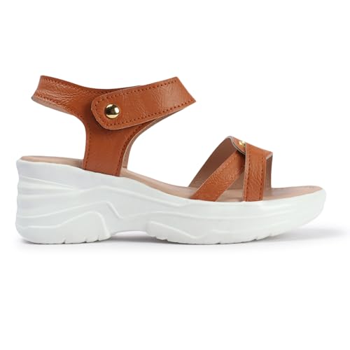 Vendoz Women Casual Cream Wedges Sandal