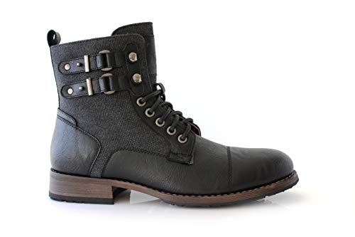Image of Polar Fox Men's Casual Cap-Toe Ankle Boot Collection | Lace-Up Work, Combat, and Chukka Styles