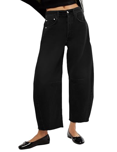 Barrel High Waisted Casual Baggy Trendy Straight Wide Leg Boyfriend Jeans