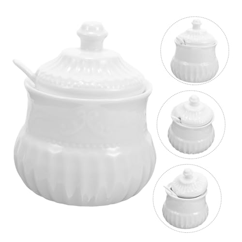 Sucrier maison élégant avec cuillère en céramique robuste et lavable - 7