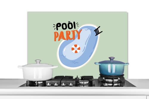 Credence piscine eau bleu MuchoWow en aluminium aspect plaque inox étanche pour cuisine