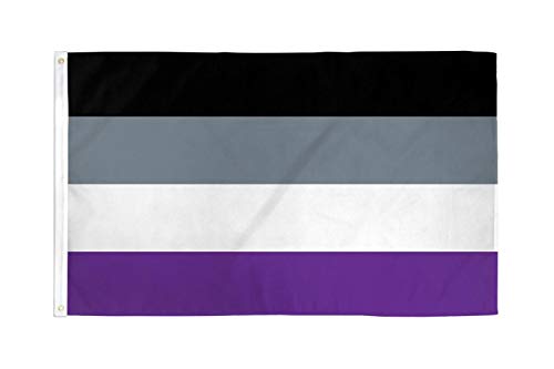 AZ FLAG - Flagge Regenbogen Geschlechtsloser - 90x60 cm - Asexualität Fahne 100% Polyester mit Messing-Ösen - 50g
