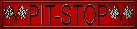 Rev Up Your Space with the Pit Stop Metal Street Sign Retro 