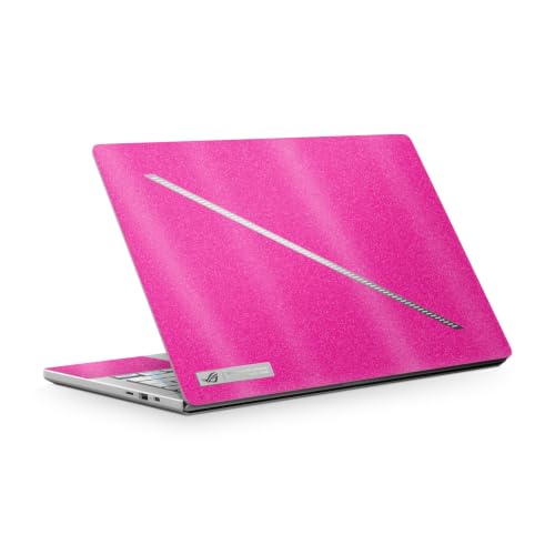 Glossy Glitter Laptop Skin Compatible with Asus ROG Zephyrus G14 (2025) - Solid Hot Pink - Premium 3M Vinyl Protective Wrap Decal Cover - Easy to Apply | Crafted in the USA by MightySkins