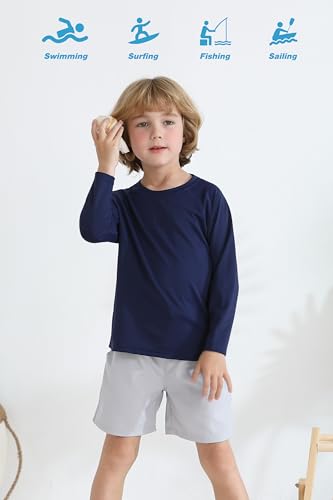 Cooraby 3 Pack Boys Swim Shirt UPF 50+ Long-Sleeve Neon Rashguards Sun Protective Quick Dry Outdoor Shirt4