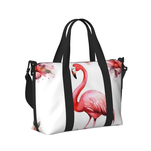 Travel Duffel Bag for Women, Large Shoulder Weekender Overnight Bag, Sport Gym Bag for Men, Carry On Tote Bags, Flamingo Luggage Bag for Travel Essentials2