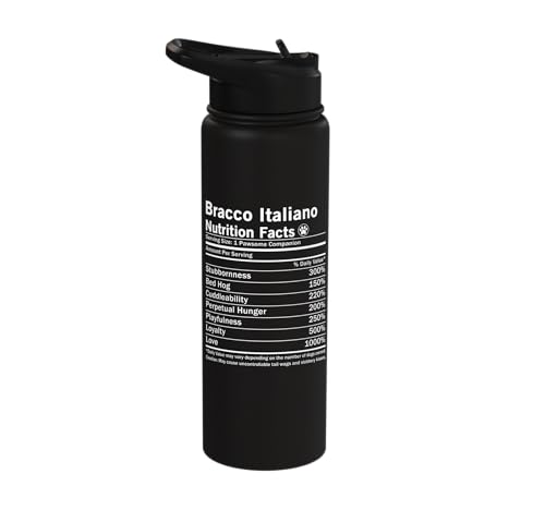 Bracco Italiano Nutrition Facts Funny Italian Pointing Dog Stainless Steel Insulated Water Bottle