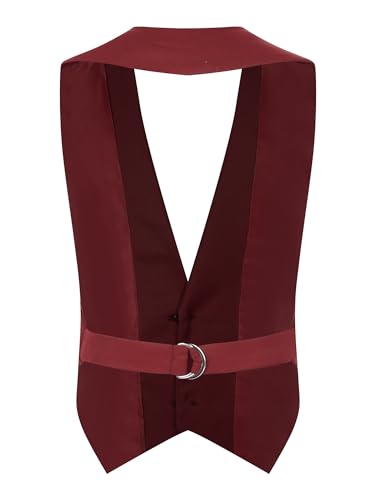 Jelory Kids Boys 2-Button Formal Suit Vest Halter V Neck Gentleman Wedding Prom Party Dressy Waistcoat2