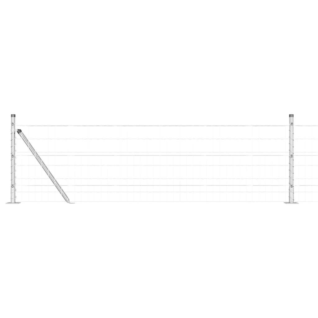 Outdoor Fence Panels with Posts Silver 0.6 x 10 m Steel Weather Resistant Garden Security Boundary for Terrace Pet Enclosure Modern Decorative Barrier Kit