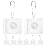 SOESFOUFU Portachiavi con mini CD da 8 pezzi - Portachiavi in ​​acrilico trasparente con custodia gioiello e disco vuoto + chip NFC - portatile con copertina di album DVD per decorazioni fai da te
