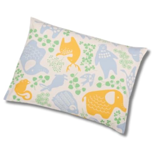 子ども用枕 思いやり枕 29×39p 洗える 首 負担軽減 しっかり支える 頭にフィット 吸水性 吸湿性 カバー付き 日本製 キッズ こども 子供 幼児 保育園 小学生 Living in peace 【通常わた・綿100%・動物】