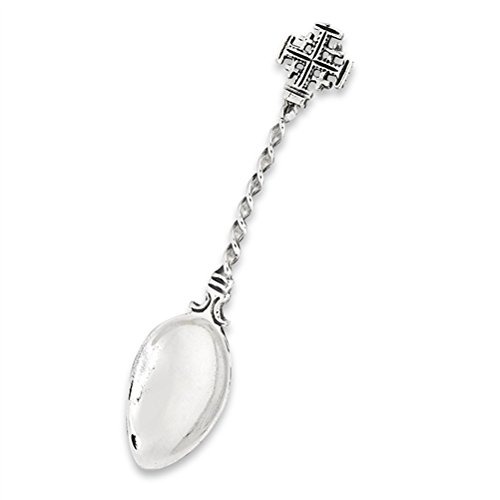 Sterling Silver Fancy Celtic Cross Salt Spoon #TOP16