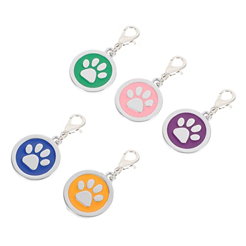 Didiseaon Dog Id Tags 5pcs Pet Collar Pendant Charms Creative Pet Identity Tag for Dog Cat