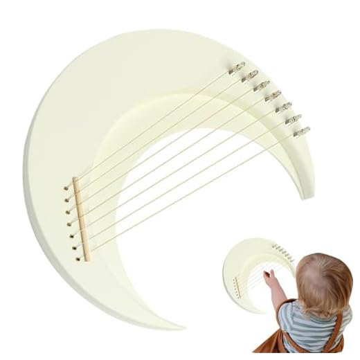 Crescent - Arpa de lira | Piano de lira de 7 cuerdas, instrumento musical de media luna con llave de afinación para los amantes de la música