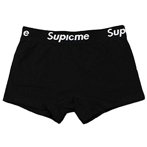 BaronHong 3 Pack Boxer Briefs pour Tomboy Cotton Fashion Letters Boyshort Trans Lesbiennes (Noir, L)