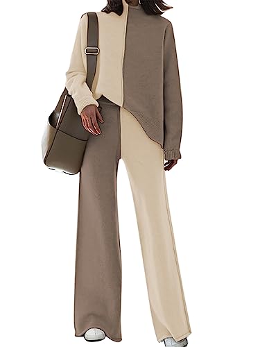 Image of TOLENY Women's 2 Piece Lounge Sets Pullover Sweater and Wide Leg Pants Tracksuit Outfits