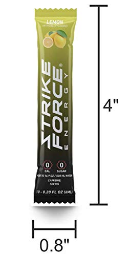 Image of Strike Force Energy Drink Mix - Lemon Flavor - Natural Tasting Caffeine Drink - Turn Any Drink into a Healthy Energy Drink - Zero Calories, Keto Friendly, Sugar Free, Pre Workout (10 Liquid Packs)