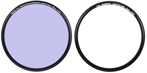 Filtre magnétique Kase Wolverine Revolution en verre optique trempé de 55mm avec bague verte