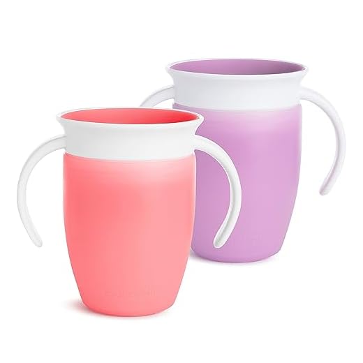 Munchkin Miracle 360 Trainer Cup, Pink/Purple, 7 Oz, 2 Count