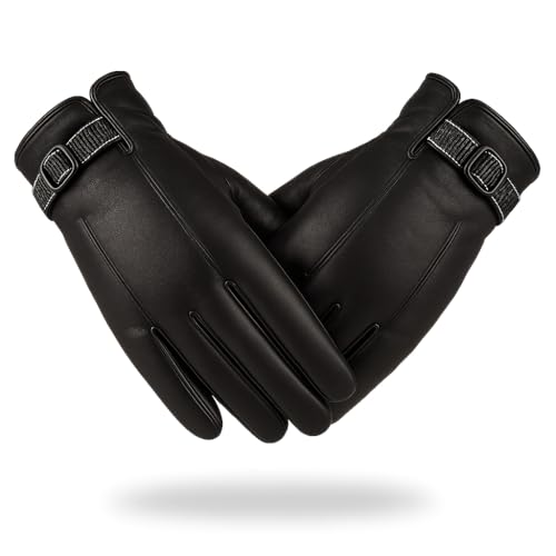 Image of TLN Genuine Leather Gloves for Men | Premium Soft & Warm Winter Gloves | Stylish Driving, Biking & Riding Gloves | Durable Hand Gloves for Outdoor, Motorcycle & Daily Use