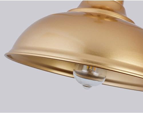 Pendant fer forgé rétro pour salon, suspension industrielle dorée