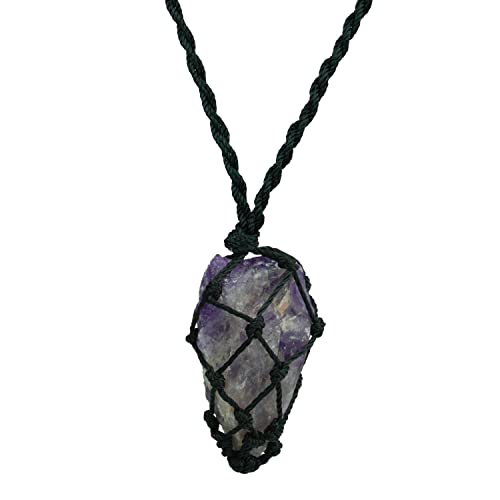 Image of REMEDYWALA Charged Energized Raw Stone Thread Cage Wrapped Pendant | Raw Stone Thread Cage Wrapped Pendant for Women and Men