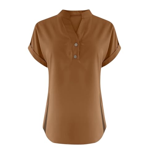 Rjognt Women's 2025 Summer Cotton Linen Button Down Shirts
