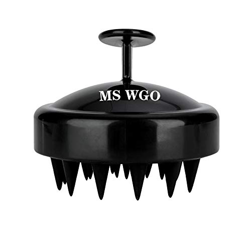 Scalp Massager Shampoo Brush for Hair Massager with Soft Silicone Wet & Dry Scalp Scrubber Scalp Massager Hair Growth-1PCS (Black)