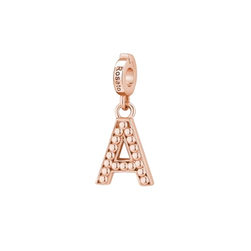 Charm Rosato de plata de ley con inicial letra Colección Storie RZ079 de 17,5mm